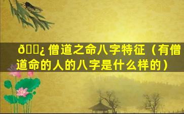 🌿 僧道之命八字特征（有僧道命的人的八字是什么样的）